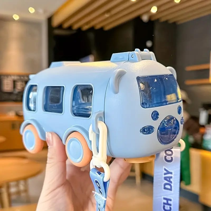 Cartoon Bus Straw Cup Cute Large Capacity Outdoors Car Water Cup Children Drinkware Bounce Straw Kettle