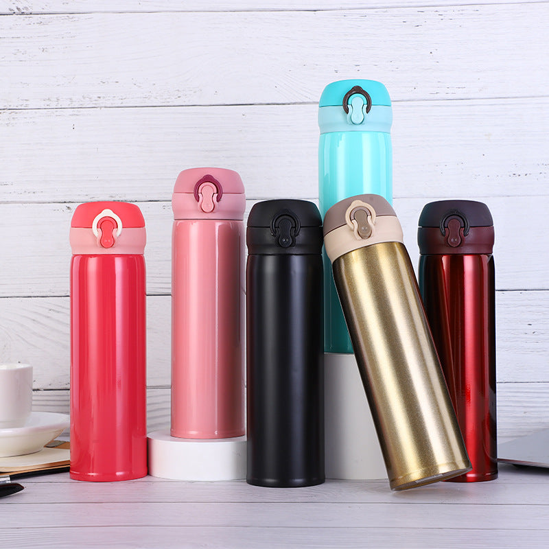 Stainless Steel Vacuum Flask Light Weight Student Thermos Portable Bottle Student Water Cup