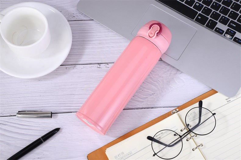 Stainless Steel Vacuum Flask Light Weight Student Thermos Portable Bottle Student Water Cup