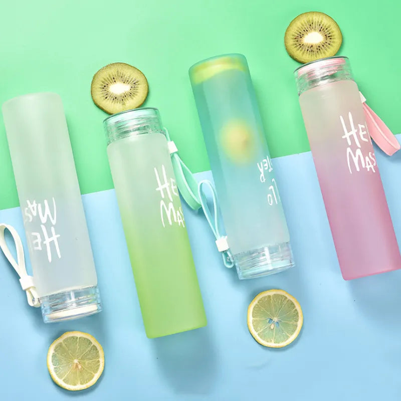 Hello Master Glass Bottle | 480ml Stylish Water Bottle with Rope | Leakproof, Durable & Eco-Friendly | Lightweight & Portable Hydration Bottle for School, Gym, Travel, Office, Outdoor & Home Use | Perfect for Kids & Adults PROMISE TO SELL