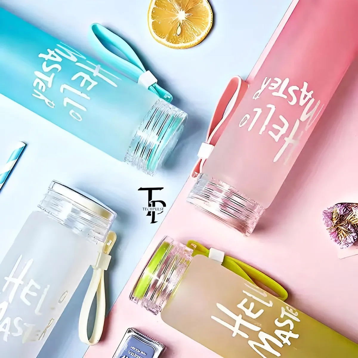 Hello Master Glass Bottle | 480ml Stylish Water Bottle with Rope | Leakproof, Durable & Eco-Friendly | Lightweight & Portable Hydration Bottle for School, Gym, Travel, Office, Outdoor & Home Use | Perfect for Kids & Adults PROMISE TO SELL