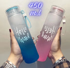 Hello Master Glass Bottle | 480ml Stylish Water Bottle with Rope | Leakproof, Durable & Eco-Friendly | Lightweight & Portable Hydration Bottle for School, Gym, Travel, Office, Outdoor & Home Use | Perfect for Kids & Adults PROMISE TO SELL