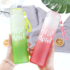 Hello Master Glass Bottle | 480ml Stylish Water Bottle with Rope | Leakproof, Durable & Eco-Friendly | Lightweight & Portable Hydration Bottle for School, Gym, Travel, Office, Outdoor & Home Use | Perfect for Kids & Adults PROMISE TO SELL