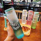 Hello Master Glass Bottle | 480ml Stylish Water Bottle with Rope | Leakproof, Durable & Eco-Friendly | Lightweight & Portable Hydration Bottle for School, Gym, Travel, Office, Outdoor & Home Use | Perfect for Kids & Adults PROMISE TO SELL