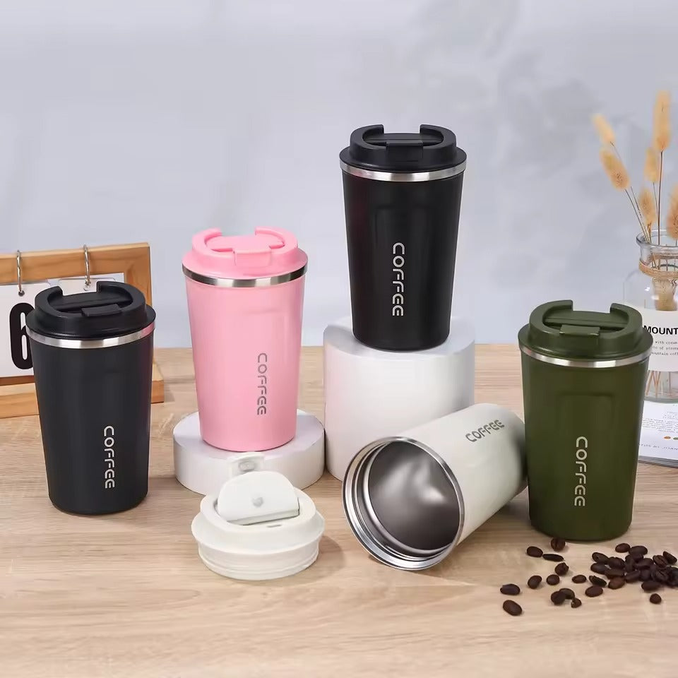 Trendy Stainless Steel Vacuum Insulated Coffee Cup Double Layered Portable Office Car Mark Engraving Thermal Mug Home Goods